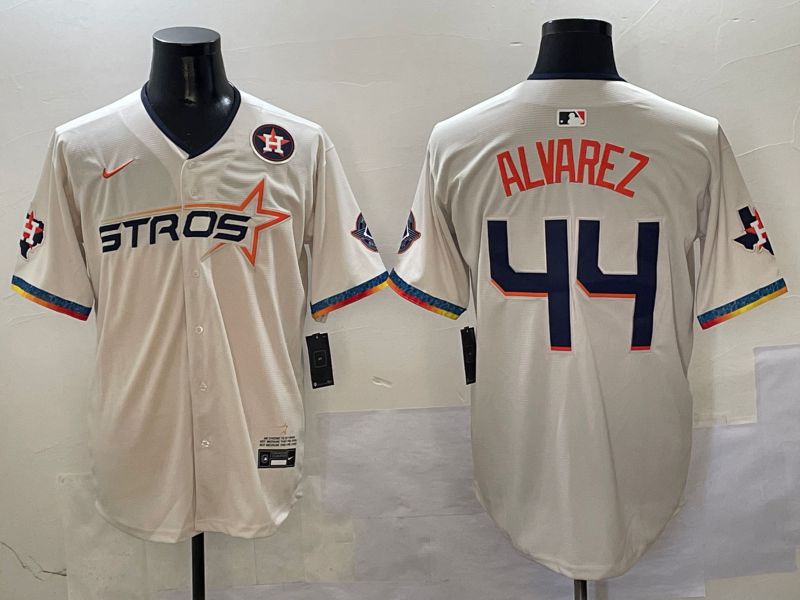 Men Houston Astros #44 Alvarez Cream Fourth generation Joint Name 2025 Nike MLB Jersey style 4156->houston astros->MLB Jersey